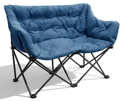 Immagine prodotto di Sedia pieghevole da campeggio XXL per 2 persone, con portata fino a 320 kg, colore blu