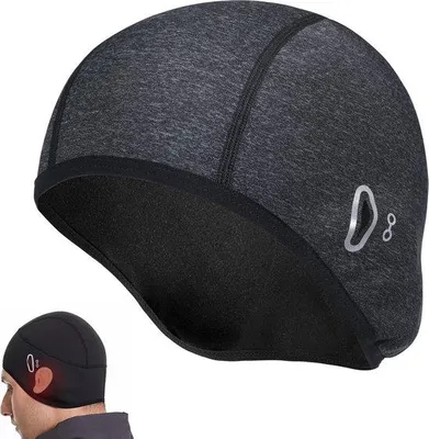 Produktbild von Wintermütze - für Männer und Frauen - warme Kopfbedeckung - Fahrradmütze - Sportmütze - atmungsaktive Helm-Mütze - für Fahrradfahren