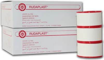 Obrázek produktu pro NOBA Rudaplast fixační náplasti 10 rolí 2,5 cm x 5 m