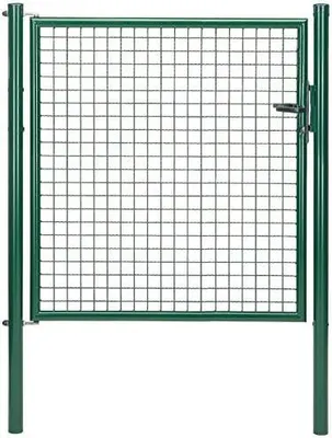 Produktbild von Alberts Wellengitter-Einzeltor mit Zubehör, Breite 125 cm, Höhe 125 cm, grün, zum Einbetonieren, Pfostenstärke 60 mm