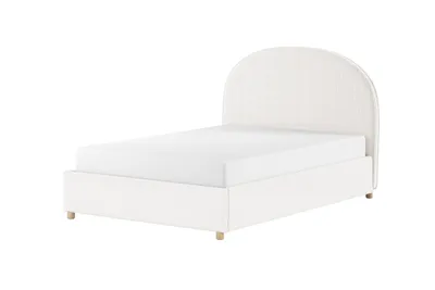Produktbild von VIPACK - MOON Polsterbett 140x200cm mit Bettkasten, inkl Lattenrost, Bezug trendiger Boucle Stoff in Weiß