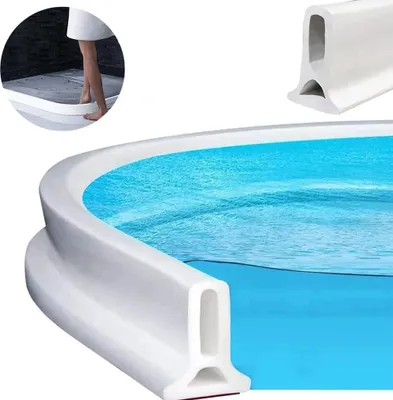 Produktbild von Silikon Dichtungsstreifen, 200 cm, selbstklebend, Wasserstopper & Duschschwelle für Dusche, Duschkabine & Badezimmer, Set inkl. Kleber, einfache Installation, flexibel