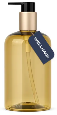 Produktbild von WELLHAUS Seifenspender 500 ml Bernstein Pumpflasche für Shampoo & Seife