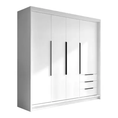 Produktbild von Geräumiger vier-türiger Kleiderschrank KLARI mit Schubladen und Metallgriffen – modernes Design