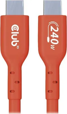 Zdjęcie produktu dla CLUB3D CAC-1513, 3 m, USB C, USB C, USB 2.0, Pomarańczowy