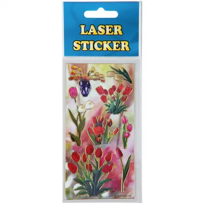 Produktbild von Bestlivings Laser Sticker zum Aufkleben, Stickerbögen mit silberner oder goldener Umrandung (Design: Tulpen 2)