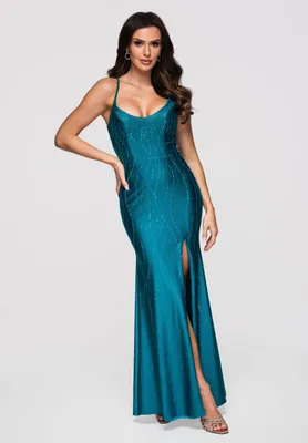 Produktbild von LARICA Abendkleid Slim Fit Glamour LA-OM-DLR355 turquoise L