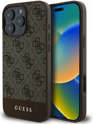 Immagine prodotto di Guess Guhcp16Xg4Glbr Iphone 16 Pro Max6.9 Brązowy/Brown Custodia rigida 4G Bottom Stripe