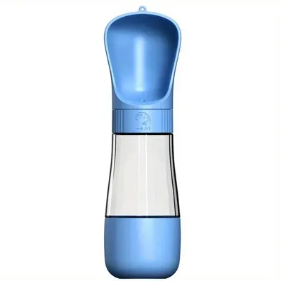 Produktbild von Ultiluxe 2-in-1 Fressnapf und Wasserflasche - Blau - 320 ml Trinknapf - 179 ml Futternapf - Für Hunde und Katzen