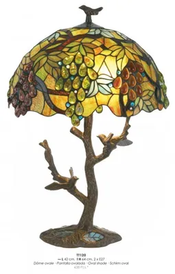 Produktbild von Casa Padrino Tiffany Tischleuchte Ø 42 x H. 64 cm - Tiffany Hockerleuchte mit Glas Lampenschirm