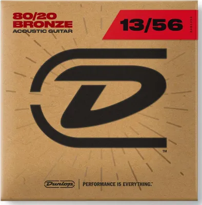 Imagen del producto de Cuerdas acústicas Dunlop, calibre medio, 80/20 Bronze, 13-56