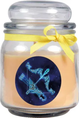 Produktbild von Sternzeichen Duftkerze Vanille im Bonbonglas ( Schütze ) - viele Motive zur Auswahl, 300g - Brenndauer bis zu 70 Std - Sagittarius