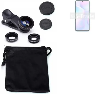 Produktbild von K-S-Trade Smartphone Kamera Linsen Set Kompatibel mit Xiaomi Redmi 9i 3in1 Clip-On Kamera Adapter Macro Weitwinkel FishEye Fischauge Objektiv Linse
