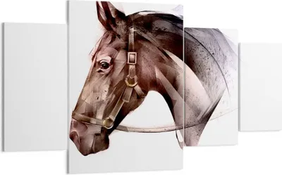 Produktbild von Bild auf Leinwand - Leinwandbild - Pferd Abstraktion - 160x90cm - Wand Bild - Wanddeko - Wandbilder - Leinwanddruck - Bilder - Kunstdruck - Wanddekoration - Leinwand bilder - Wandkunst - DL160x90-4106