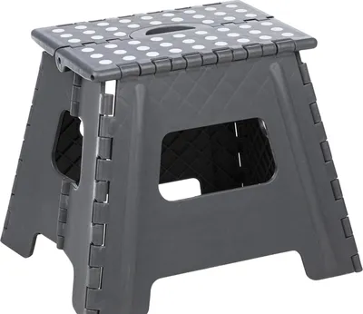 Produktbild von HI Household Treppe - grau - 38x32x31 cm - klappbar - Kuchentreppe