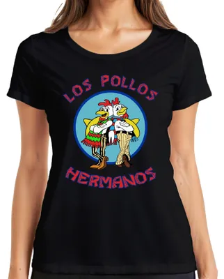 Zdjęcie produktu dla LOS POLLOS HERMANOS fast food kultowy serial fan kultowy fanart koszulka damska, czarny, S