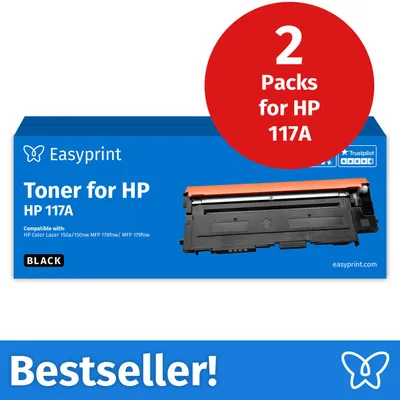 Productafbeelding van NIEUW: Easyprint Toner voor HP 117A zwart, compatibel met HP ColorLaser 150, MFP-178, e.d., 2 stuks