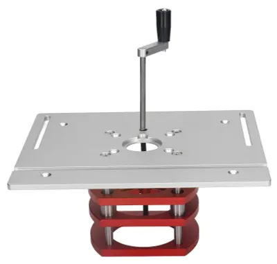 Produktbild von Router-Anlegeplatte, manuelles Führungssystem – verstellbar – Silber – für Tischfräsen – Holzbearbeitung – Heimwerker