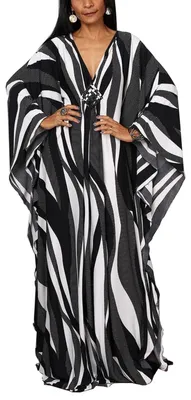 Produktbild von Sommer Blumen Lockere Kaftan Boho Strand Bikini Cover Up Kleid