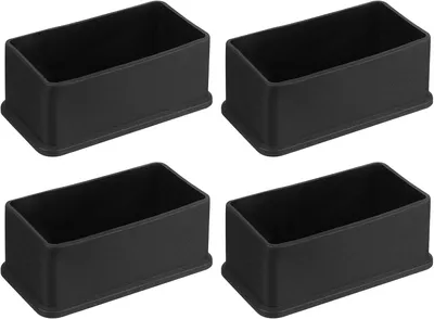 Obrázok produktu pre Krytky na nožičky stoličiek, PVC, čierne, 80 x 40 mm, 4 kusy, na ochranu podlahy pred poškriabaním