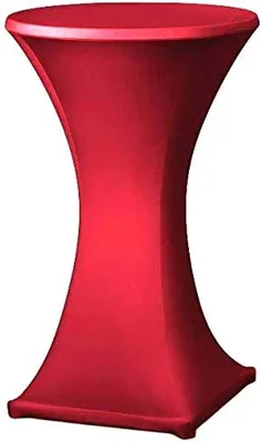 Produktbild von TexDeko Stretch Stehtischhusse für Bistrotisch Ø 70-75 cm Rot | strapazierfähig verstärkte Fußtaschen bügelfrei waschbar