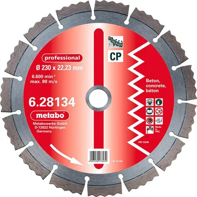 Produktbild von Metabo Diamant-Trennscheibe115 x 2,15 x 22,23 mmprofessional""CP"Beton"