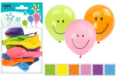 Produktbild von Latexballons mit Aufdruck, bunt, 12 Stück, 25 cm