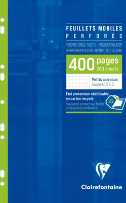 Produktbild von Clairefontaine 10x Packung 200 Bl Ringbucheinlagen, DIN A4, 90g, kariert 1792C