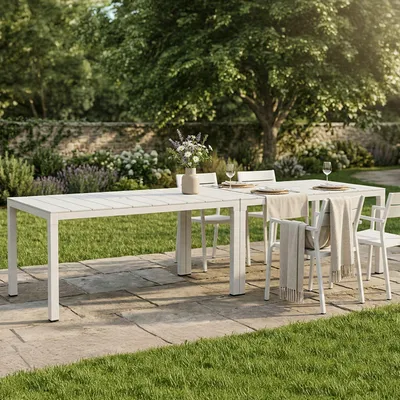 Produktbild von Dmora Gartentisch Varda 292x86x74 cm Weiß 12 Plätze