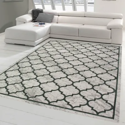 Zdjęcie produktu dla Nowoczesny designerski dywan marokański wzór jasnoszary antracytowy srebrny Rozmiar - 120 x 170 cm