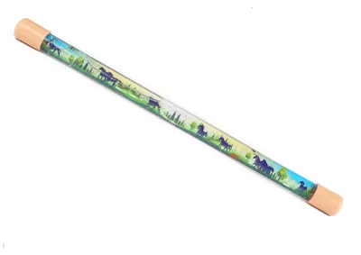 Zdjęcie produktu dla brokatowy koń na patyku 31 cm łososiowy róż