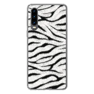 Produktbild von MuchoWow® Handyhülle Schutzhülle Hülle für Huawei P30 Tiermuster - Zebra - Weiß Silikon Softcase Handy Hülle - Kartenbesitzer