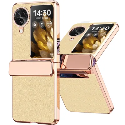 Obrázek produktu pro Pouzdro pro Oppo Find N3 Flip lesklé a diamantovým galvanizované kryt s ochranou pantu Zlato