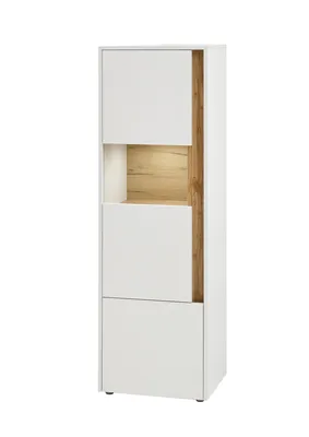 Produktbild von Kleine Vitrine City - Weiß Wotan Eiche ohne Beleuchtung