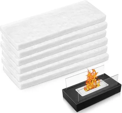 Zdjęcie produktu dla Waty ceramiczne do bioetanolu, 30 x 10 x 2 cm, gąbka ceramiczna, bioetanol, wełna szklana, izolacja, komin, gąbka, ceramiczna wełna do kokerów spirytusowych, bioetanol, kominek stołowy, 6 sztuk