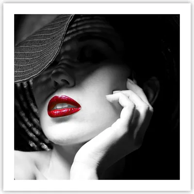 Produktbild von Poster - Poster ohne Rahmen - Frau Gesicht Lippen - 60x60 cm - Wand Bild - Wanddeko - Wandbilder - Kunstposter - Wandposter - Bilder - Kunstdruck - Wanddekoration - Wandbild - P2XAC60x60-3618
