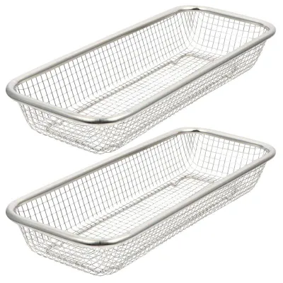 2er Set Besteckkorb aus Edelstahl, 31x13x5,5 cm