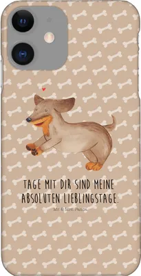 Produktbild von Mr. & Mrs. Panda Iphone 11 Handyhülle Hund Dackel - Hundeglück - Geschenk, Hunde, Herz, Cover, Handy Schutzhülle, Smartphone Hülle