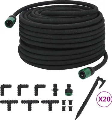 Produktbild von vidaXL Tropfschlauch Schwarz 0,6" 50 m Gummi