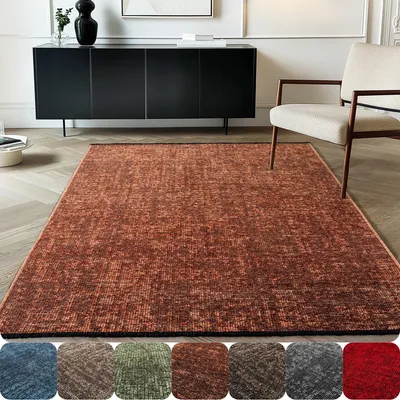 Image de Carpetsale24 Tapis en Coton Chenille Lavable Style Boho Antidérapant Doux pour Salon et Chambre à Coucher, Taille: 120x170 cm