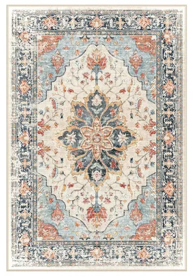 Zdjęcie produktu dla Dywan vintage kwiatowy - Niskie runo - 200 x 300 cm - Antypoślizgowy - Do salonu