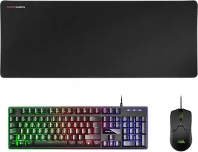 Produktbild von Tastatur und Gaming Maus Mars Gaming MCPXWES Weiß Qwerty Spanisch QWERTY LED RGB