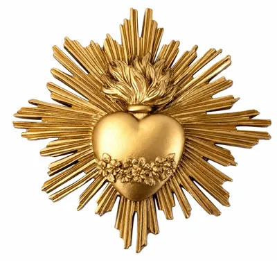 Wanddeko Ex-Voto Herz Gold, 14,5x13,5x2 cm