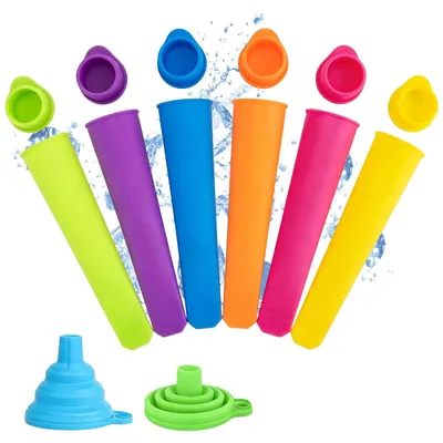 6er-Set Silikon-Eisbeutel für selbstgemachte Eis am Stiel, 14,8 x 4 cm