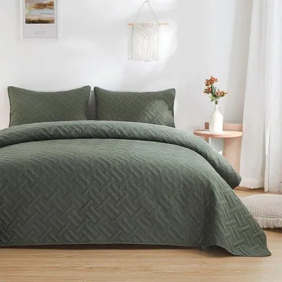 Productafbeelding van Dekbedovertrek 240x260 cm - Microvezel dekbedovertrek met kussenslopen en mandenmotief