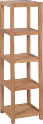 Obrázek produktu pro Úložná skříňka do koupelny se 4 policemi teak 42 x 42 x 165 cm