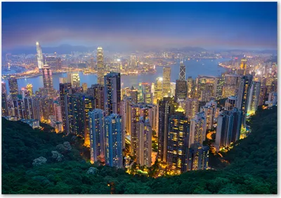 Produktbild von Tulup® Leinwandbild - 100x70 cm - Wandkunst - Drucke auf Leinwand - Leinwanddruck  - Sehenswürdigkeiten & Architektur - Mehrfarbig - Hong Kong bei Nacht