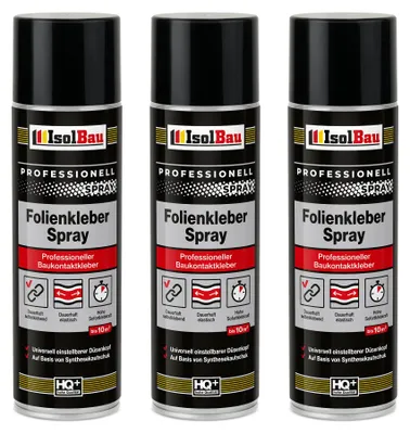 Produktbild von Isolbau Folienkleber-Spray 3 x 500 ml Baukontaktkleber Dampfsperrfolie PVC Holz