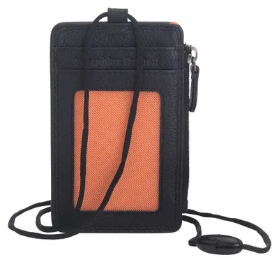 Produktbild von Josephine Osthoff BONN Lanyard schwarz echt Leder mit RFID Schutz