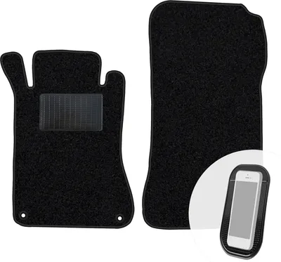 Produktbild von moto-MOLTICO Vorne Fußmatten Auto Velours Autoteppiche Schwarz Automatten Set 2-teilig passend für Mercedes-Benz C-Klasse W203 2000-2007